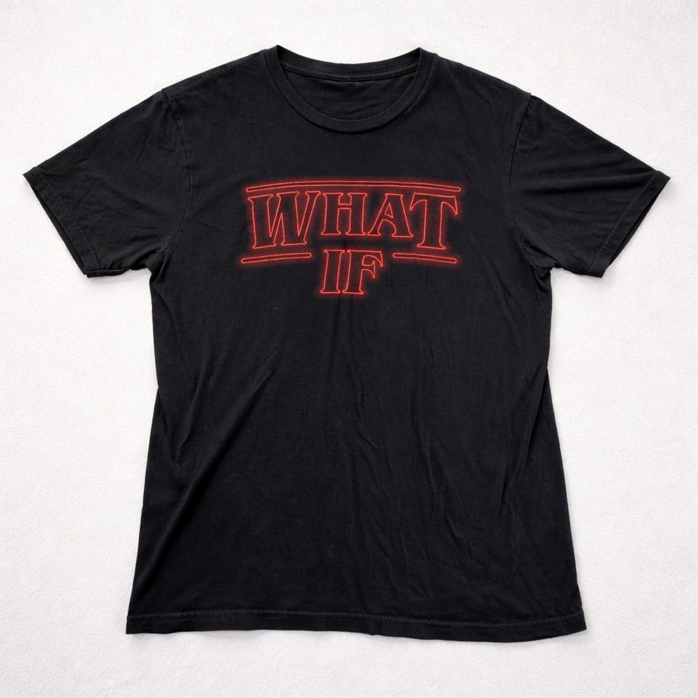 Stranger Things What If T Shirt Women Medium Black Graphic Tee Netflix